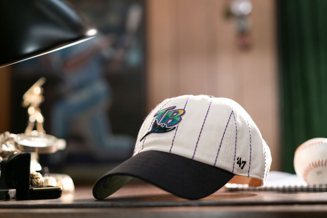 Miami Marlins Rawlings '47 Brand Pinstripe Clean Up Hat - Image 6