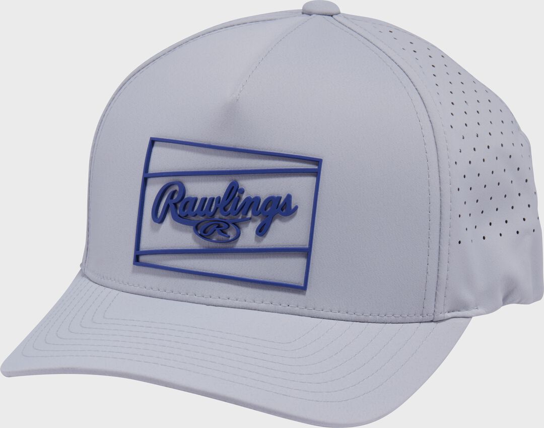 Rawlings Gray Laser Performance Patch Snapback Hat